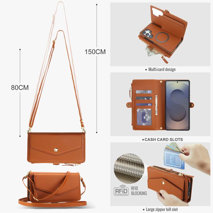 For Samsung Galaxy S25 Ultra 5G Multifunctional Wallet Detachable Leather Phone Case with Lanyard