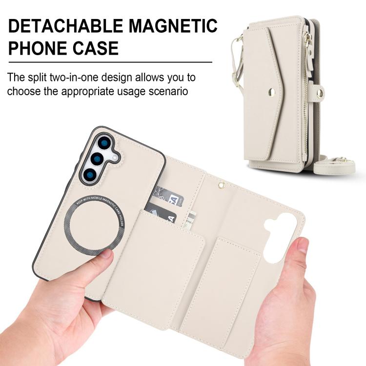 For Samsung Galaxy S25+ 5G Multifunctional Wallet Detachable Leather Phone Case with Lanyard