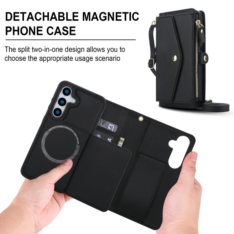 For Samsung Galaxy S25+ 5G Multifunctional Wallet Detachable Leather Phone Case with Lanyard