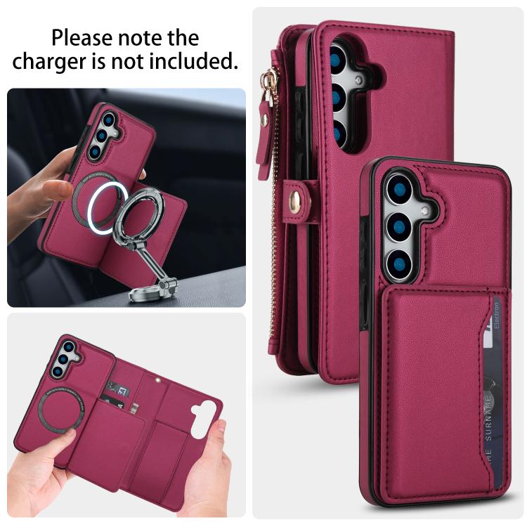 For Samsung Galaxy S25+ 5G Multifunctional Wallet Detachable Leather Phone Case with Lanyard