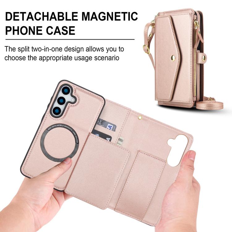 For Samsung Galaxy S25+ 5G Multifunctional Wallet Detachable Leather Phone Case with Lanyard