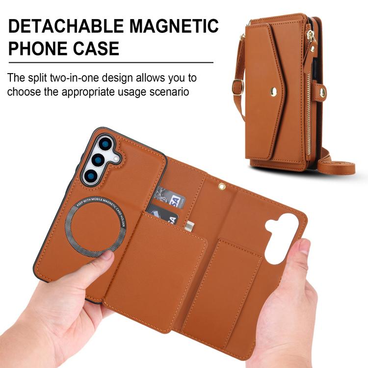 For Samsung Galaxy S25+ 5G Multifunctional Wallet Detachable Leather Phone Case with Lanyard