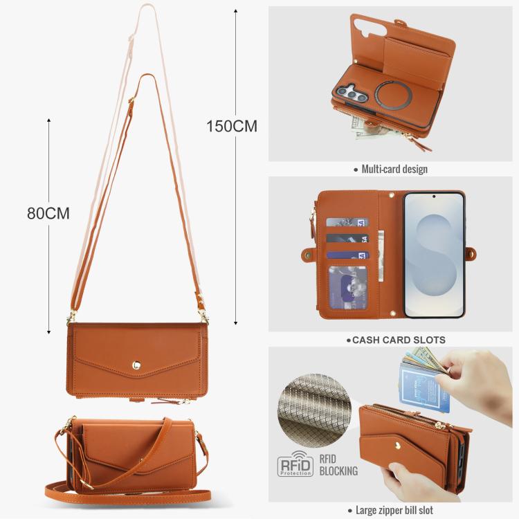 For Samsung Galaxy S25+ 5G Multifunctional Wallet Detachable Leather Phone Case with Lanyard