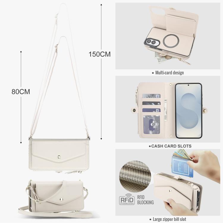 For Samsung Galaxy S25 Edge 5G Multifunctional Wallet Detachable Leather Phone Case with Lanyard