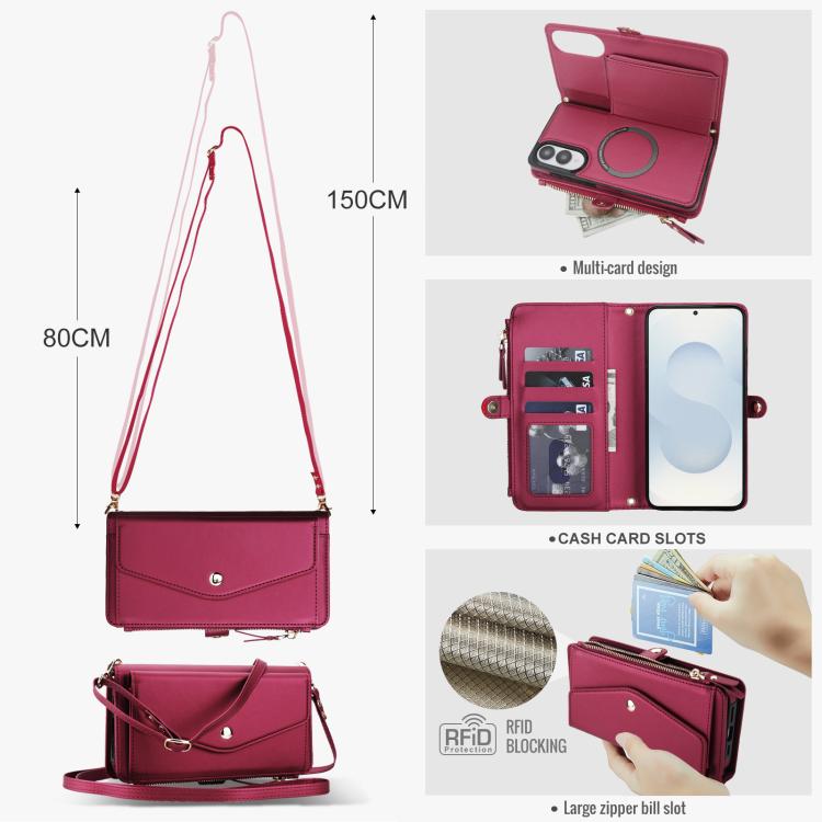 For Samsung Galaxy S25 Edge 5G Multifunctional Wallet Detachable Leather Phone Case with Lanyard