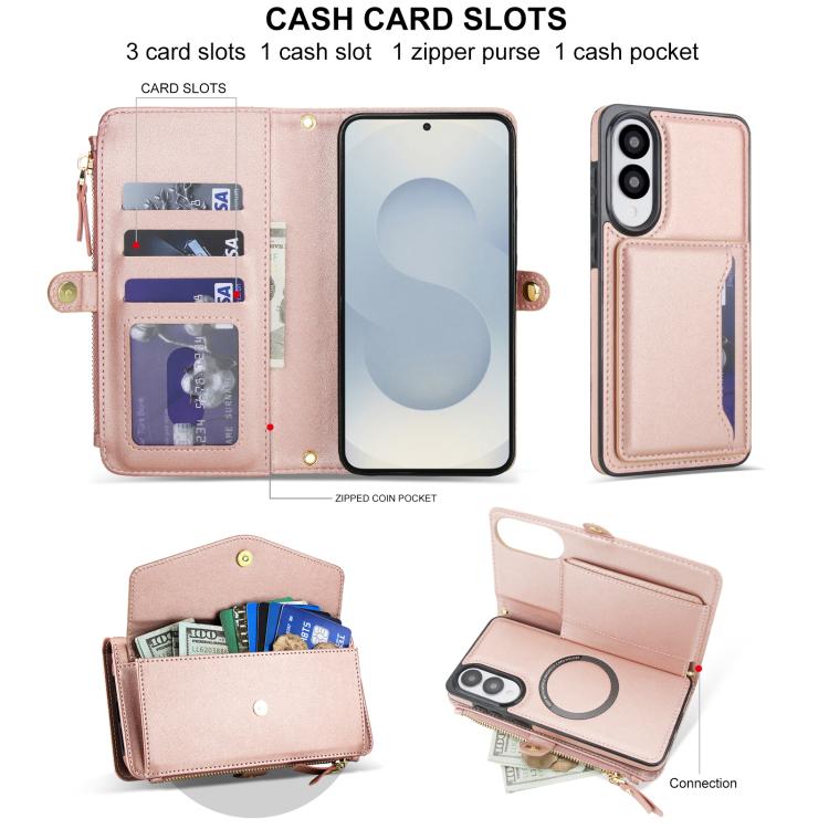 For Samsung Galaxy S25 Edge 5G Multifunctional Wallet Detachable Leather Phone Case with Lanyard