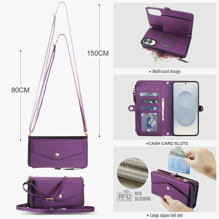 For Samsung Galaxy S25 Edge 5G Multifunctional Wallet Detachable Leather Phone Case with Lanyard
