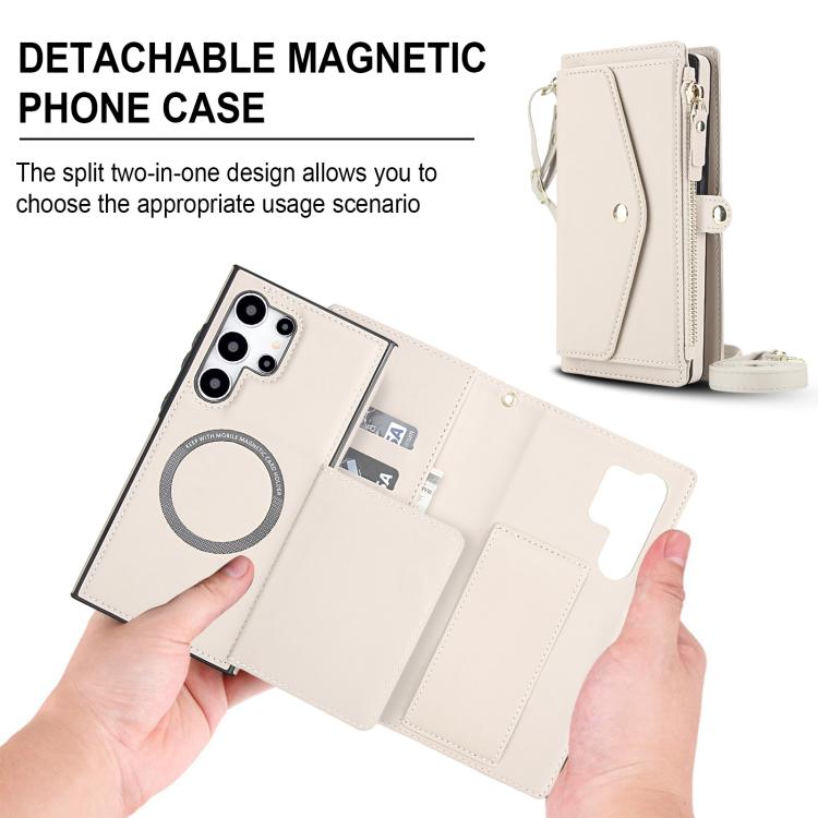 For Samsung Galaxy S24 Ultra 5G Multifunctional Wallet Detachable Leather Phone Case with Lanyard
