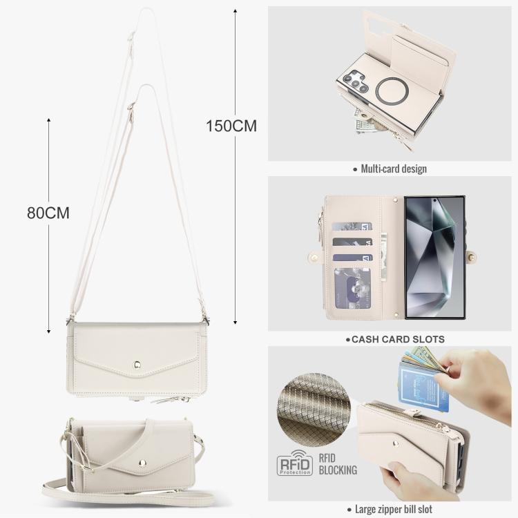 For Samsung Galaxy S24 Ultra 5G Multifunctional Wallet Detachable Leather Phone Case with Lanyard