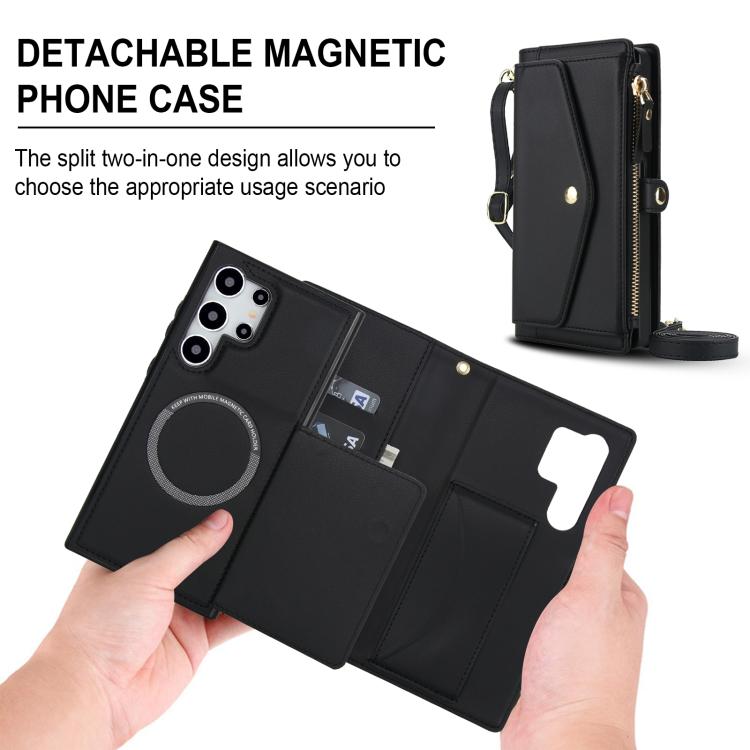For Samsung Galaxy S24 Ultra 5G Multifunctional Wallet Detachable Leather Phone Case with Lanyard