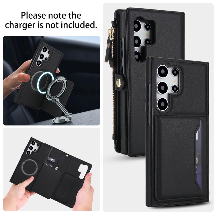 For Samsung Galaxy S24 Ultra 5G Multifunctional Wallet Detachable Leather Phone Case with Lanyard