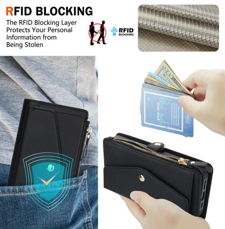 For Samsung Galaxy S24 Ultra 5G Multifunctional Wallet Detachable Leather Phone Case with Lanyard