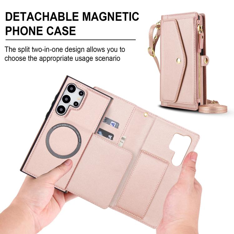 For Samsung Galaxy S24 Ultra 5G Multifunctional Wallet Detachable Leather Phone Case with Lanyard