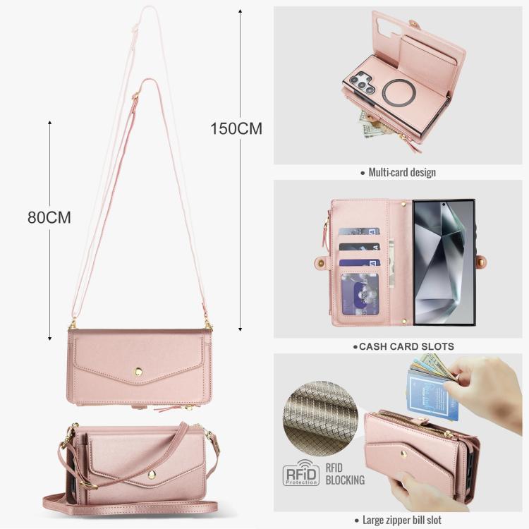 For Samsung Galaxy S24 Ultra 5G Multifunctional Wallet Detachable Leather Phone Case with Lanyard