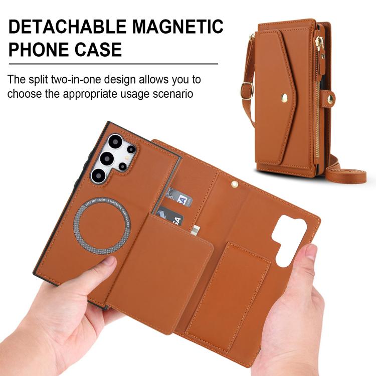 For Samsung Galaxy S24 Ultra 5G Multifunctional Wallet Detachable Leather Phone Case with Lanyard