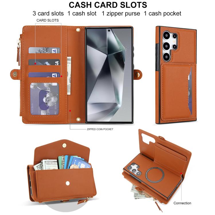 For Samsung Galaxy S24 Ultra 5G Multifunctional Wallet Detachable Leather Phone Case with Lanyard