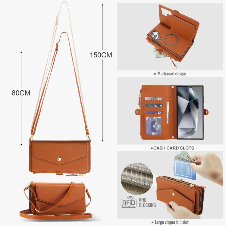 For Samsung Galaxy S24 Ultra 5G Multifunctional Wallet Detachable Leather Phone Case with Lanyard