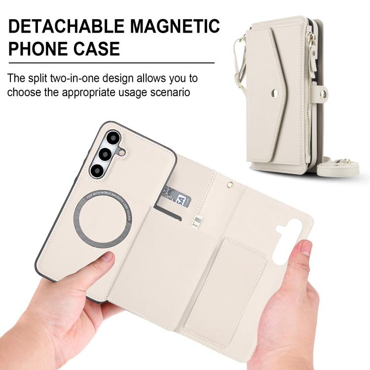 For Samsung Galaxy S24 5G Multifunctional Wallet Detachable Leather Phone Case with Lanyard
