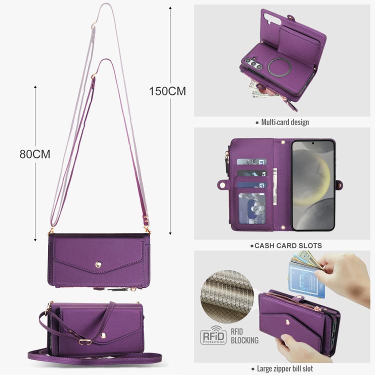 For Samsung Galaxy S24 5G Multifunctional Wallet Detachable Leather Phone Case with Lanyard