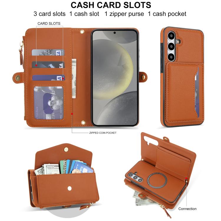 For Samsung Galaxy S24 5G Multifunctional Wallet Detachable Leather Phone Case with Lanyard