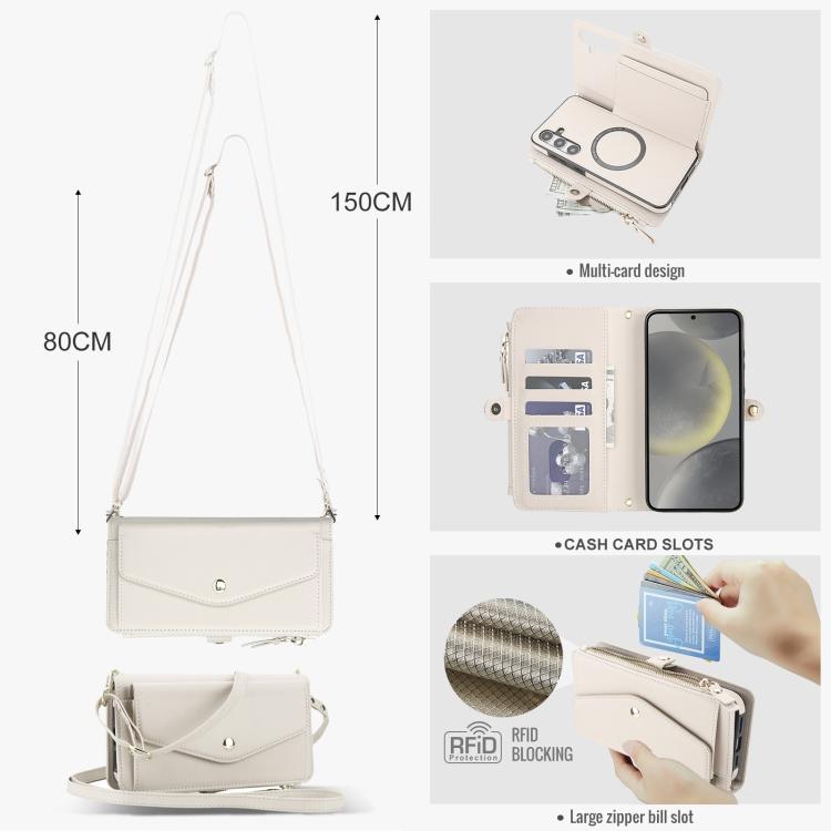 For Samsung Galaxy S24 FE 5G Multifunctional Wallet Detachable Leather Phone Case with Lanyard