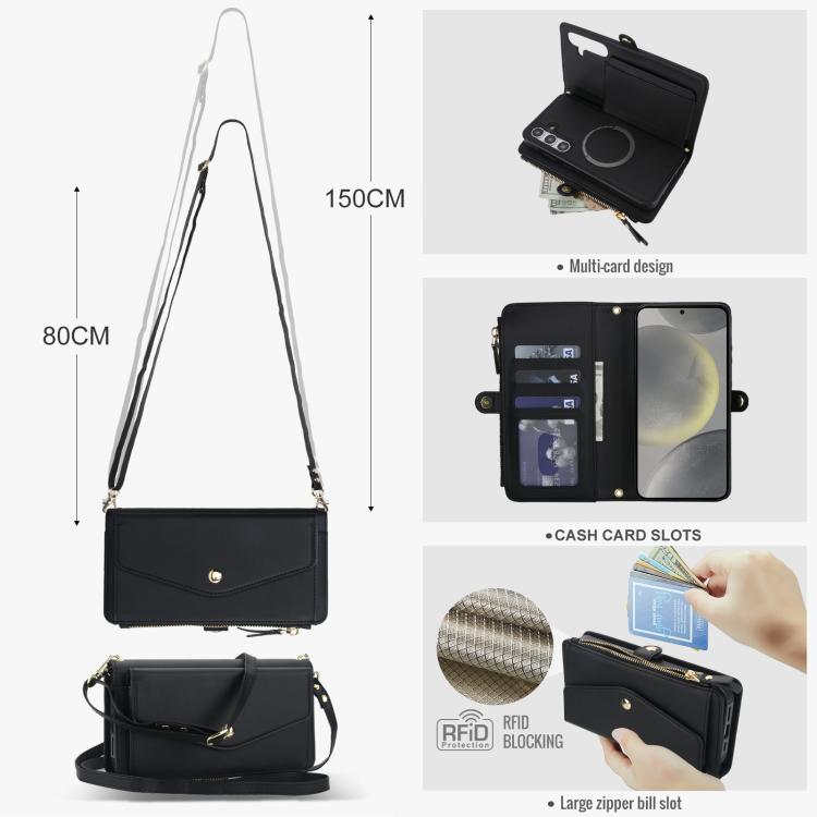 For Samsung Galaxy S24 FE 5G Multifunctional Wallet Detachable Leather Phone Case with Lanyard