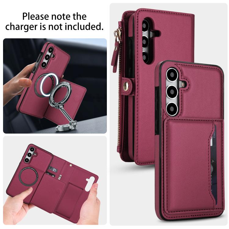 For Samsung Galaxy S24 FE 5G Multifunctional Wallet Detachable Leather Phone Case with Lanyard