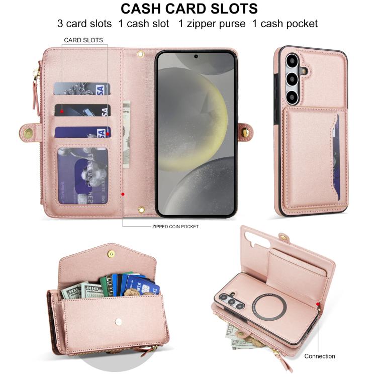 For Samsung Galaxy S24 FE 5G Multifunctional Wallet Detachable Leather Phone Case with Lanyard