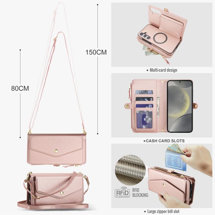 For Samsung Galaxy S24 FE 5G Multifunctional Wallet Detachable Leather Phone Case with Lanyard
