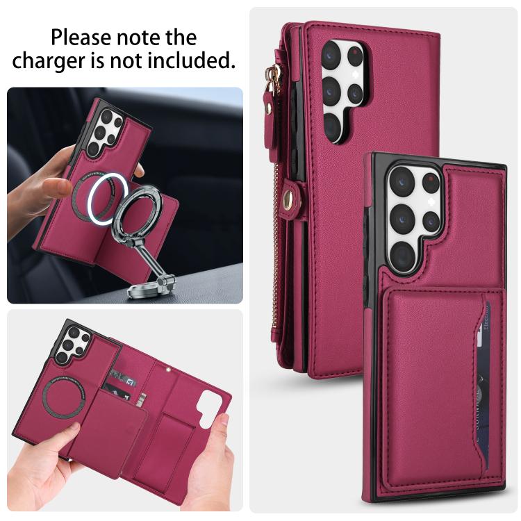 For Samsung Galaxy S23 Ultra 5G Multifunctional Wallet Detachable Leather Phone Case with Lanyard