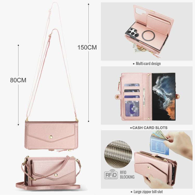 For Samsung Galaxy S23 Ultra 5G Multifunctional Wallet Detachable Leather Phone Case with Lanyard