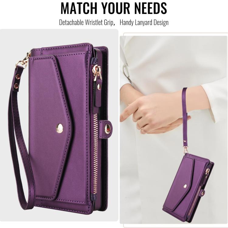 For Samsung Galaxy S23 Ultra 5G Multifunctional Wallet Detachable Leather Phone Case with Lanyard