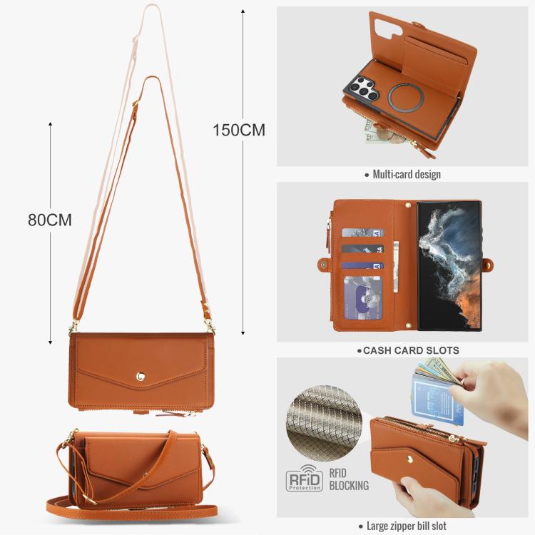 For Samsung Galaxy S23 Ultra 5G Multifunctional Wallet Detachable Leather Phone Case with Lanyard