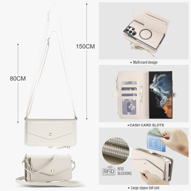 For Samsung Galaxy S22 Ultra 5G Multifunctional Wallet Detachable Leather Phone Case with Lanyard