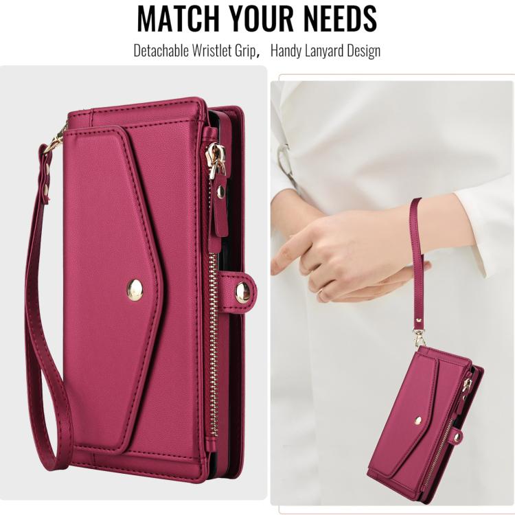 For Samsung Galaxy S22 Ultra 5G Multifunctional Wallet Detachable Leather Phone Case with Lanyard