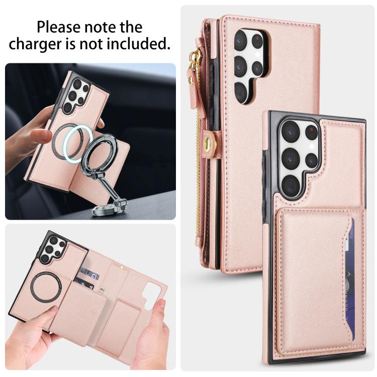 For Samsung Galaxy S22 Ultra 5G Multifunctional Wallet Detachable Leather Phone Case with Lanyard
