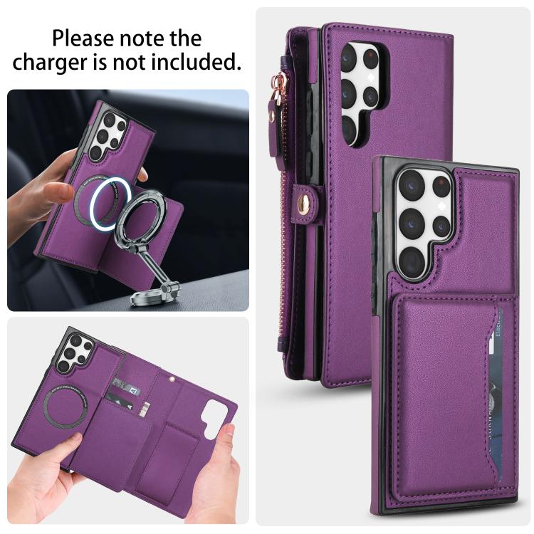 For Samsung Galaxy S22 Ultra 5G Multifunctional Wallet Detachable Leather Phone Case with Lanyard