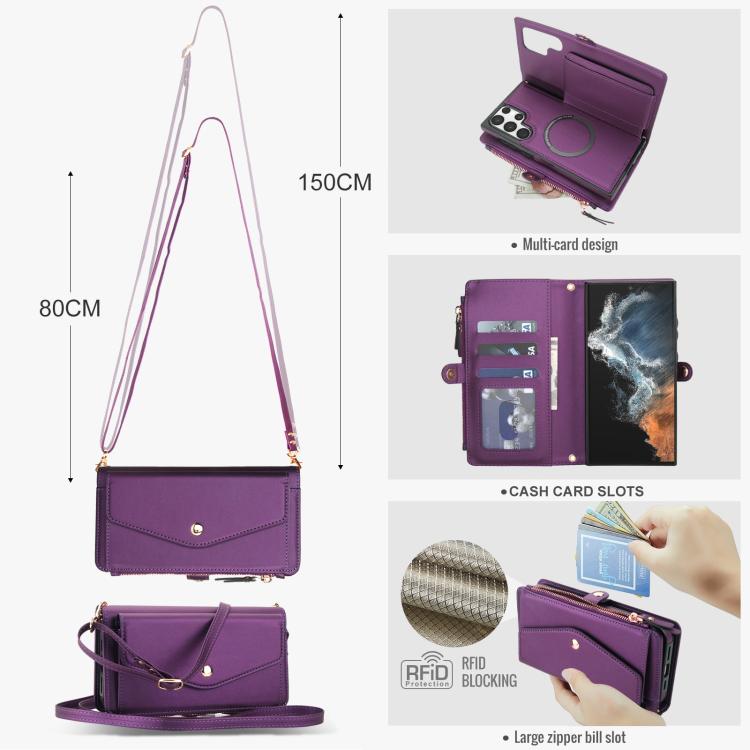 For Samsung Galaxy S22 Ultra 5G Multifunctional Wallet Detachable Leather Phone Case with Lanyard