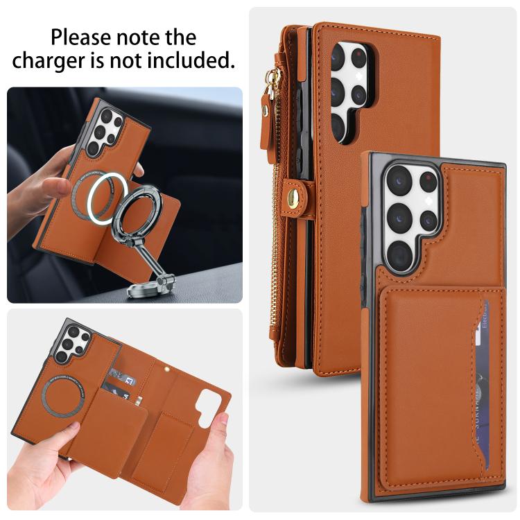 For Samsung Galaxy S22 Ultra 5G Multifunctional Wallet Detachable Leather Phone Case with Lanyard