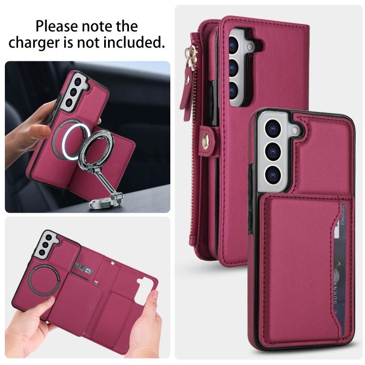 For Samsung Galaxy S22+ 5G Multifunctional Wallet Detachable Leather Phone Case with Lanyard