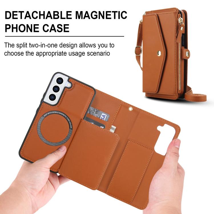 For Samsung Galaxy S22+ 5G Multifunctional Wallet Detachable Leather Phone Case with Lanyard
