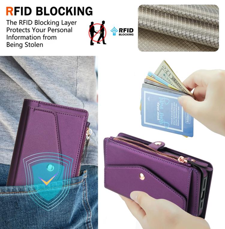 For Samsung Galaxy S21 Ultra 5G Multifunctional Wallet Detachable Leather Phone Case with Lanyard
