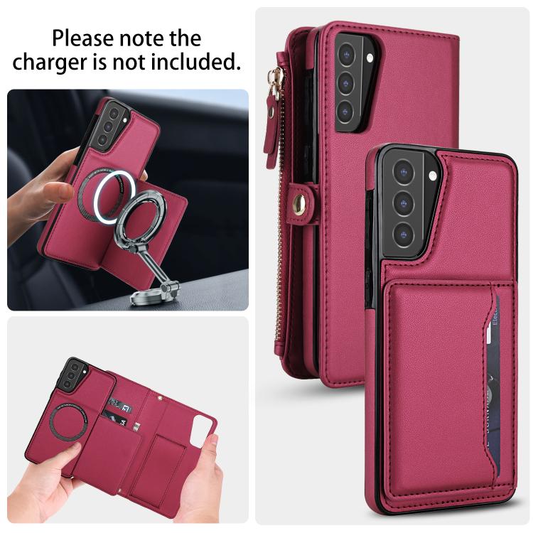 For Samsung Galaxy S21+ 5G Multifunctional Wallet Detachable Leather Phone Case with Lanyard