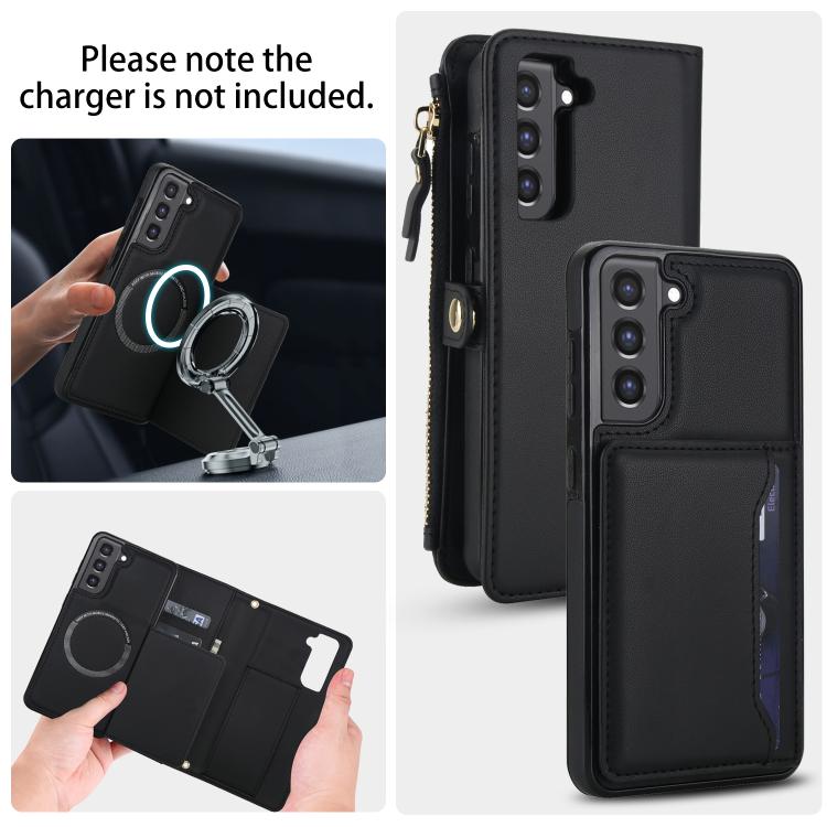 For Samsung Galaxy S21 FE 5G Multifunctional Wallet Detachable Leather Phone Case with Lanyard