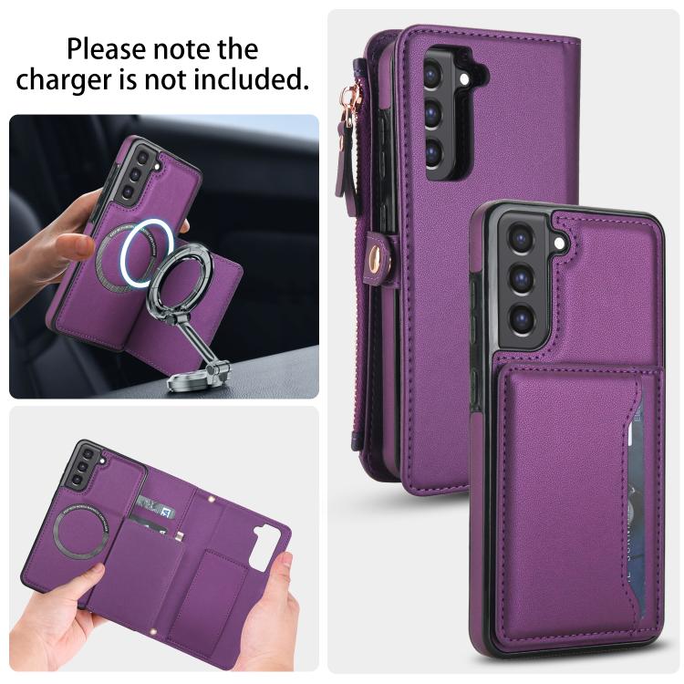 For Samsung Galaxy S21 FE 5G Multifunctional Wallet Detachable Leather Phone Case with Lanyard
