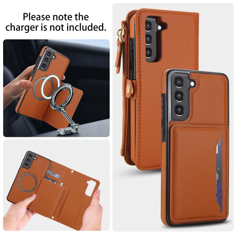 For Samsung Galaxy S21 FE 5G Multifunctional Wallet Detachable Leather Phone Case with Lanyard