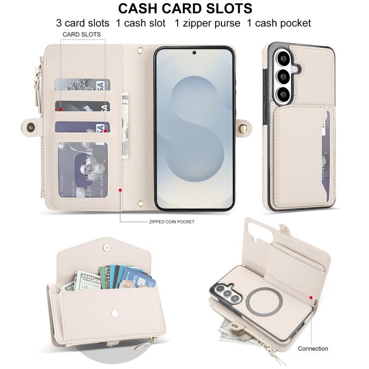 For Samsung Galaxy S26+ 5G Multifunctional Wallet Detachable Leather Phone Case with Lanyard