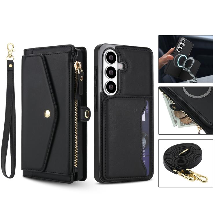 For Samsung Galaxy S26+ 5G Multifunctional Wallet Detachable Leather Phone Case with Lanyard