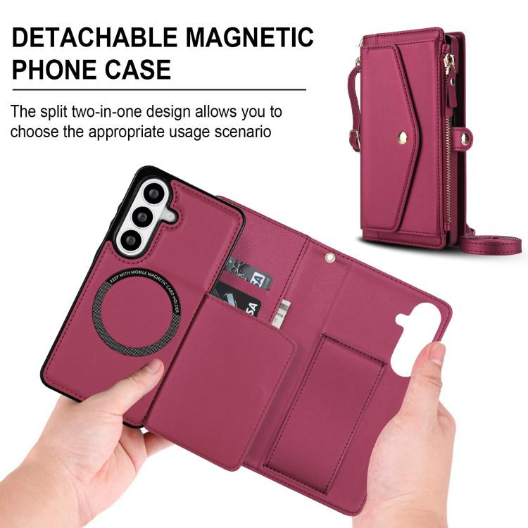 For Samsung Galaxy S26+ 5G Multifunctional Wallet Detachable Leather Phone Case with Lanyard