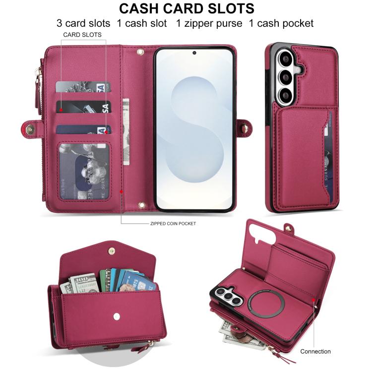 For Samsung Galaxy S26+ 5G Multifunctional Wallet Detachable Leather Phone Case with Lanyard